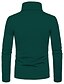 abordables Tank Tops-T-shirt Homme Couleur Pleine Normal Col Roulé Manches Longues Standard du quotidien basique Polyester / L&#039;autume / L&#039;hiver