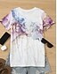 cheap T-Shirts-Women&#039;s T shirt Tee Graphic Marble Print White Print Short Sleeve Daily Weekend Basic Round Neck Regular Fit