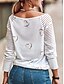 economico T-Shirt-Per donna maglietta Nero Bianco Rosa Chiusura lampo quarto Stampa Con cuori Informale Manica lunga A V Morbido