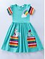 cheap Toddler Girls&#039; Dresses-Girls&#039; Embroidered Cartoon Rainbow Cotton Tee Dress