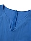 baratos Vestidos Casuais-vestido feminino na altura do joelho verde azul rosa amarelo meia manga cor pura patchwork primavera verão decote v básico casual 2023 s m l xl xxl 3xl 4xl 5xl