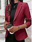 abordables Women&#039;s Coats &amp; Jackets-blazer Couleur Pleine Style classique Ordinaire Eté Printemps Col plissé Normal Manteau Entraînement manche longue Veste Noir