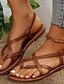 billige sandaler-brune flate sandaler for kvinner med tverrbånddesign – komfortable og stilige sommersko for uformelle utflukter og strandklær