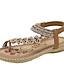abordables sandalias-Sandalias bohemias con cuentas para mujer: sandalias planas adornadas con flores hechas a mano para la playa de verano y ropa informal
