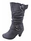 preiswerte Shoes-Damen Stiefel Geschenke zum Valentinstag Slouchy-Stiefel Stiefel mit Absatz Party Valentinstag Arbeit Stiefel mit mittlerer Wade Schnalle Kätzchen-Ferse Runde Zehe Elegant Vintage Brautkleider