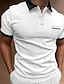 economico Classic Polos-Men&#039;s Polo Shirt Short Sleeve Button Up Lapel Casual Basic Summer Block
