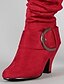 preiswerte Shoes-Damen Stiefel Geschenke zum Valentinstag Slouchy-Stiefel Stiefel mit Absatz Party Valentinstag Arbeit Stiefel mit mittlerer Wade Schnalle Kätzchen-Ferse Runde Zehe Elegant Vintage Brautkleider