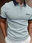 preiswerte Classic Polos-Men&#039;s Casual Polo Shirt — Short Sleeve  Lapel  Color Block  Regular Fit