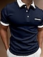 baratos Classic Polos-Polo Camisa de polo masculina casual  manga curta  com botões  básica  bloco de cores  bolso com botão