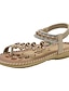 abordables sandalias-Sandalias bohemias con cuentas para mujer: sandalias planas adornadas con flores hechas a mano para la playa de verano y ropa informal