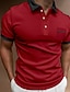 baratos Classic Polos-Polo Camisa de polo masculina casual  manga curta  com botões  básica  bloco de cores  bolso com botão