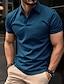 preiswerte Polos-Herren Poloshirt Golfhemd Kargen Casual Festtage Modisch Basic Kurzarm Klassisch Glatt Regular Fit Sommer Schwarz Armeegrün Marineblau Orange Grau Poloshirt