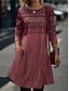 cheap Boho Dresses-Womens Geometric Print Midi T-Shirt Dress