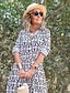 preiswerte Maxi-Kleider-Damen blusenkleid Casual kleid Rüsche Bedruckt Hemdkragen Maxikleid Täglich Urlaub Langarm Sommer Frühling