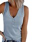 cheap Women&#039;s Tanks-Women&#039;s Tank Top Going Out Tops Henley Shirt Vest Plain Casual Daily Holiday Button Black Sleeveless Streetwear Basic Beach V Neck