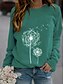 billige T-shirts-Dame Sweatshirt bluse 100 % bomuld Mælkebøtte Sort Gul Vin Hverdag Rund hals Langærmet Mikroelastisk Efterår vinter