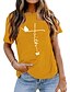baratos Super Sale-Mulheres Camiseta Algodão 100% Algodão Faith Borboleta Letra Diário Básico Manga Curta Decote Redondo Azul marinho (fonte branca)