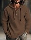 cheap Linen Shirts-Men&#039;s Casual Striped Linen Hooded Shirt