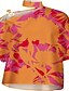 preiswerte Tops &amp; Blouses-Damen Hemd Bluse Rollkragenhemd Graphic Blumen Geometrisch Rosa Orange Gold Bedruckt Ärmellos Casual Täglich Ausgehen Elegant Vintage Brautkleider schlicht Schulterfrei Regular Fit