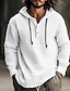 cheap Linen Shirts-Men&#039;s Casual Striped Linen Hooded Shirt