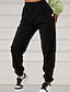 abordables Pants-Mujer Pantalones de Deporte Chinos Pantalones Algodón Negro Blanco Rosa Moda Casual Alta cintura Bolsillo Calle Diario Ropa Cotidiana Longitud total Microelástico Plano Comodidad S M L XL 2XL