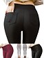 abordables Pantalones Mujer-Mujer Ajustado pantalones Alta cintura Longitud total Negro Primavera, Otoño, Invierno, Verano