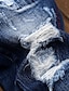 billige Bukser til herrer-Herre Årgang Gatemote Lomme Lapper Jeans kinesisk Full lengde Bukser Mikroelastisk Avslappet Daglig Denimstoff Bomull Gradert Medium Midje Tynn Dyp Blå 28 29 30 31 32