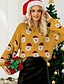 billige Christmas Sweater-damegenser rund hals strikket nylon polyester strikket høst vinter jul jul langermet dyr svart gul lysegrønn s m l