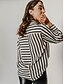 abordables Designer Tops-blusa camisera de raso con estampado de rayas