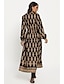 billige Sale-maxi-kjole med v-hals med geometrisk trykk