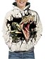 preiswerte Kapuzenpullover &amp; Sweatshirts für Jungen-Kinder Jungen Hoodie&amp;amp; Sweatshirt Dinosaurier geometrischen 3D Tierdruck Langarm aktiv Basic weiß