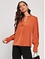 cheap Designer Tops-Women&#039;s Satin Ferris Volume-Sleeve Blouse