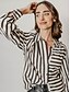 abordables Designer Tops-blusa camisera de raso con estampado de rayas