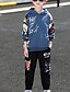 cheap Boys&#039; Clothing Sets-Kids Boys Hoodie &amp; Pants Hoodie Set Tracksuits Long Sleeve 2 Pieces White Black Dusty Blue Print Letter Outdoor Regular Cool Street Style 5-13 Years Maxi / Fall