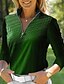 abordables Zip Up Pullover-Camisa de Polo de Golf para Mujer de Manga Larga con Protección Solar Color Rojo Azul Verde