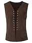 cheap All Sale-Men&#039;s Vest Waistcoat Suede Vest Performance Party Halloween Punk &amp; Gothic Medieval Renaissance Fall Winter Vintage Polyester Spandex Cosplay Solid Color Wine Red Black Navy Blue Brown Vest