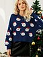 billige Christmas Sweater-dame pullover rund hals strik nylon polyester strik efterår vinter jul jul langærmet dyr sort gul lysegrøn s m l