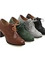cheap Women&#039;s Sneakers-Women&#039;s Pumps Oxfords Brogue Daily Solid Colored Block Heel Chunky Heel Vintage Classic &amp; Timeless PU Dark Brown Black Green