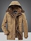 cheap Best Sellers-Men&#039;s Winter Coat Fleece Jacket Warm Thicken Outdoor Daily Wear Solid Color Outerwear Clothing Apparel Blue Green khaki