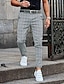 cheap Trousers-Men&#039;s Checkered Chinos Soft Full Length Trousers