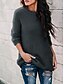 cheap Sweaters &amp; Cardigans-Women&#039;s Pullover Sweater Jumper Crew Neck Fuzzy Knit Thin Fall Winter Tunic Daily Going out Basic Casual Long Sleeve Solid Color Black White Yellow S M L