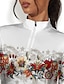 cheap Zip Up Pullover-Floral Quick Dry Long Sleeve Polo Shirt