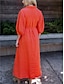 cheap Designer Dresses-Women&#039;s  Lena Linen Button Pocket Shirt Maxi Dress