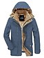 cheap Best Sellers-Men&#039;s Winter Coat Fleece Jacket Warm Thicken Outdoor Daily Wear Solid Color Outerwear Clothing Apparel Blue Green khaki