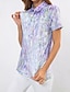 abordables Polo Top-Mujer Camisas de polo Azul Morado Manga Corta Protección Solar Camiseta Tie-dye Ropa de golf para damas Ropa Trajes Ropa Ropa
