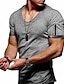 billige T-Shirts-Herre Skjorte T-shirt T-Shirts V-hals Grafisk Vanlig Vandopslæmningstryk Afslappet Fitness Plusstørrelser Kortærmet Tøj Muskel Slim Pasform Bekvem Træning