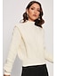 cheap Sale-Striped Cable Knit Sweater Jumper