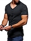 abordables T-Shirts-Hombre Camisa Camiseta Tee Escote en Pico Graphic Plano Impresión de lechada de agua Casual Aptitud física Talla Grande Manga Corta Ropa Músculo Corte Slim Cómodo Ejercicio