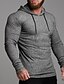 preiswerte T-Shirts-Herren T Shirt Muskelshirt Geripptes Strick-T-Shirt langarmshirt Glatt Mit Kapuze Outdoor Täglich Langarm Bekleidung Modisch Strassenmode Cool