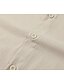 billige Linen Shirts-Herre Skjorte linned skjorte Button Up skjorte Casual skjorte Sommer skjorte Strandtrøje Sort Hvid Lyserød Langærmet Helfarve Krave Hawaiiansk Ferie Tøj